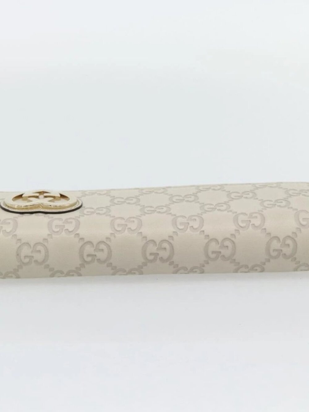 GUCCI GG Canvas Guccissima Lovely Heart Wallet Leather Ivory 251861 Auth 182242V - Picture 5 of 16